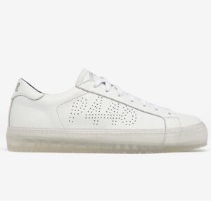 P448 John L Leather Low Top Sneaker Clear Bottom Size 7US/37EU